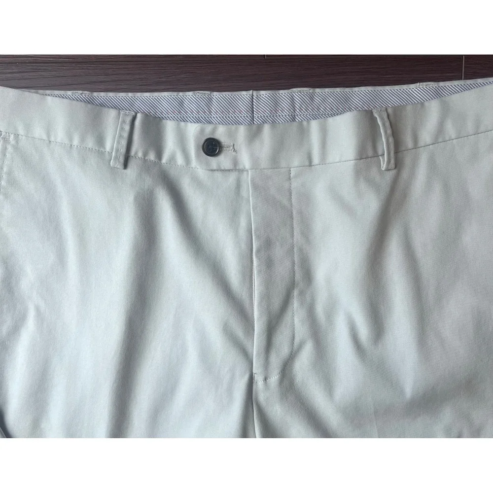 Peter Millar Crown Sport Men 38x32 Gray Performance Chino Pants Golf Trousers